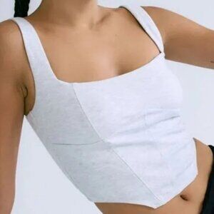Square Neck Corset Top Spring Grey Mix